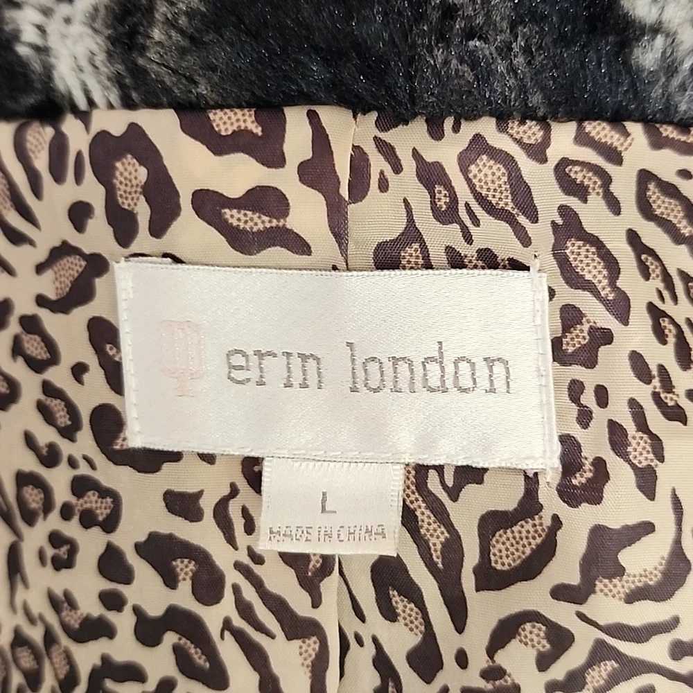 Erin London Jacket Faux Fur Luxurious Black Size L